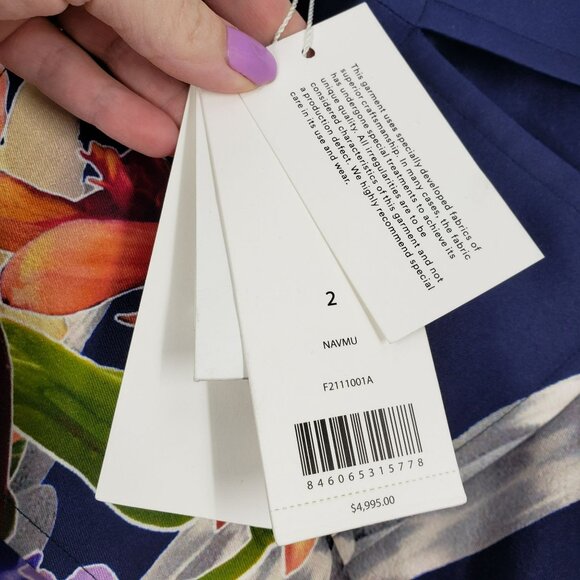 Jason Wu Purple Floral Print Silk Trench Coat Maximalist Art to Wear Eclectic - Picture 7 of 16